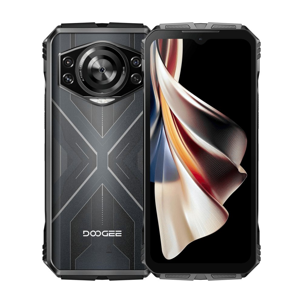 Doogee S cyber Mirage Silver, 16,71 см (6.58") 1080 x 2248 пикселей, 1.6GHz, 8 Core, 8GB RAM, 256GB, 1 ТБ, 50 МП+5 МП/16Mpix, 2 Sim, 2G, 3G, LTE, BT v5.0, Wi-Fi, NFC, GPS, Type-C, 10800 мА·ч, Android 14, 365г., 178,5 ммx83,1 ммx17,9 мм